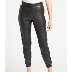 FX Leather Joggers by Commando comfort-stretch faux leather fabric Medium Blk